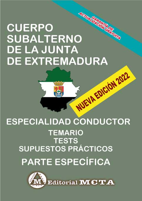 Cuerpo Subalterno Especialidad Conductor Temario Específico (Temas y Tests) Comunidad Autónoma de Extremadura